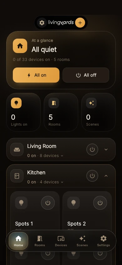 The Loft app home screen