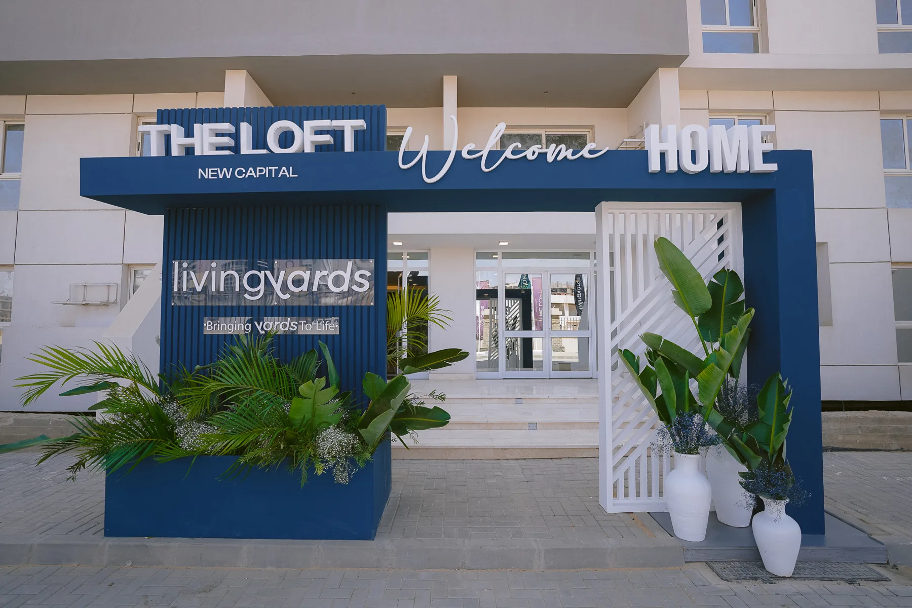 The Loft entrance, New Capital: Living Yards and THE LOFT signage